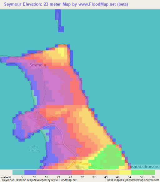 Seymour,Ecuador Elevation Map