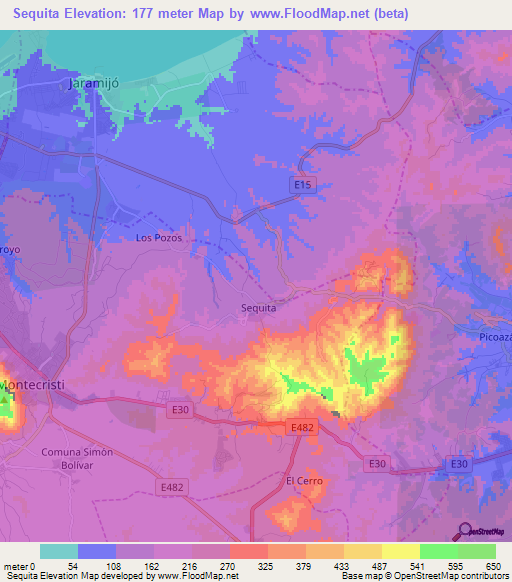 Sequita,Ecuador Elevation Map