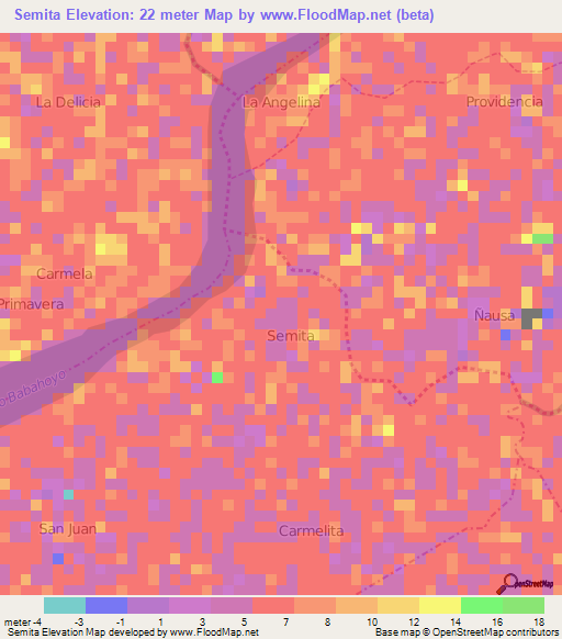 Semita,Ecuador Elevation Map