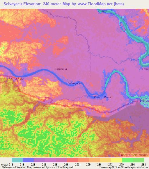 Selvayacu,Ecuador Elevation Map