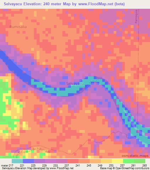 Selvayacu,Ecuador Elevation Map