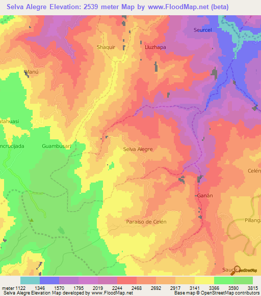 Selva Alegre,Ecuador Elevation Map