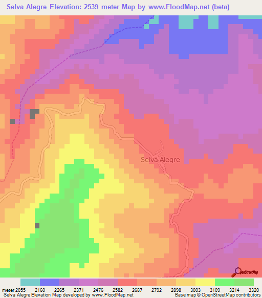 Selva Alegre,Ecuador Elevation Map