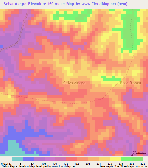 Selva Alegre,Ecuador Elevation Map