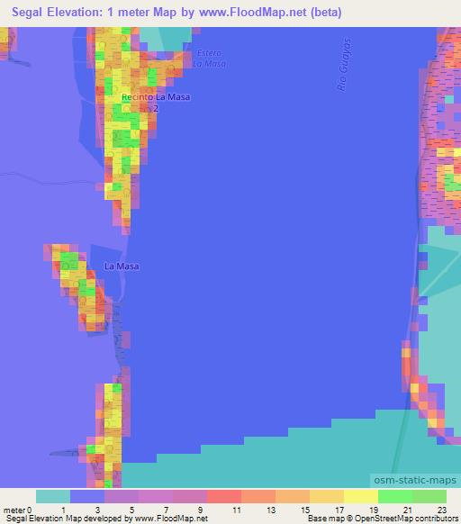 Segal,Ecuador Elevation Map