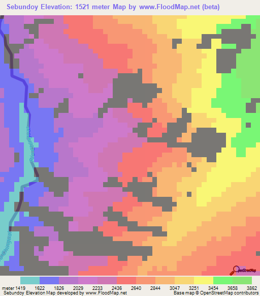 Sebundoy,Ecuador Elevation Map