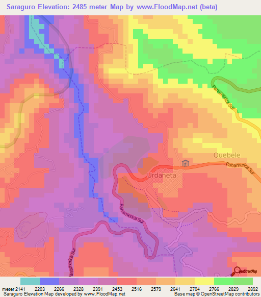 Saraguro,Ecuador Elevation Map