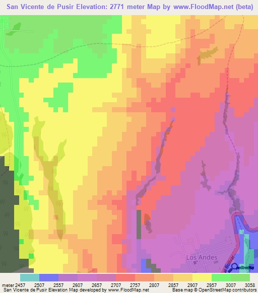 San Vicente de Pusir,Ecuador Elevation Map