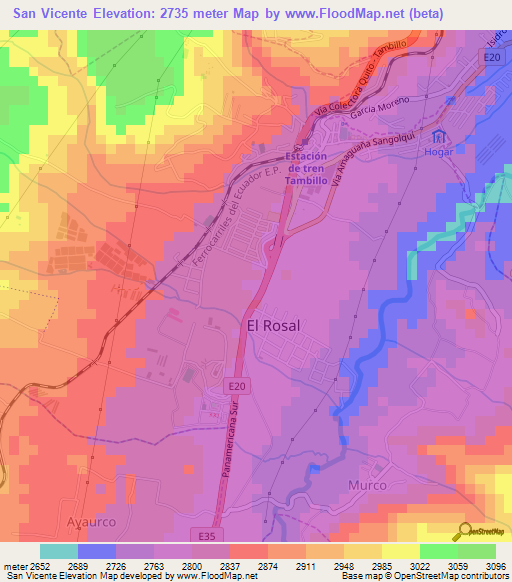 San Vicente,Ecuador Elevation Map