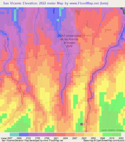 San Vicente,Ecuador Elevation Map