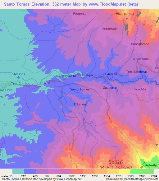 Santo Tomas,Ecuador Elevation Map