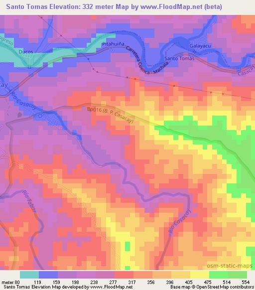 Santo Tomas,Ecuador Elevation Map