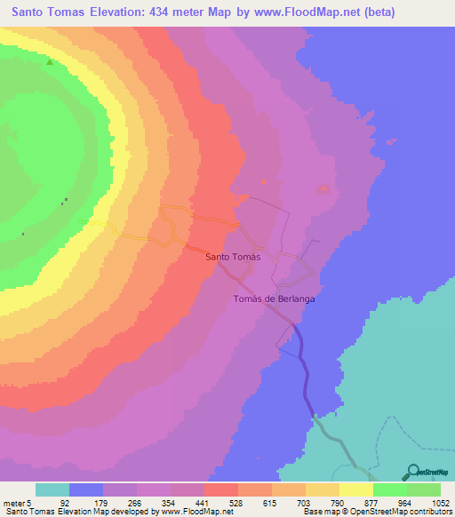 Santo Tomas,Ecuador Elevation Map