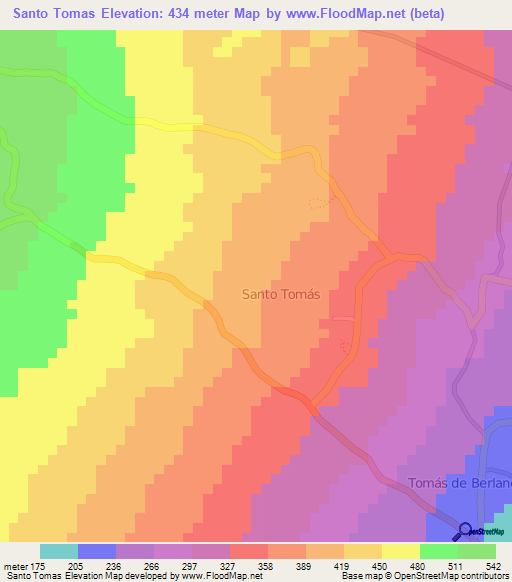 Santo Tomas,Ecuador Elevation Map