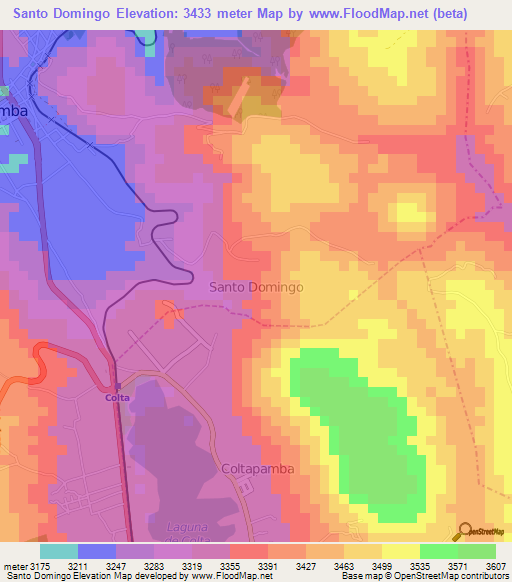 Santo Domingo,Ecuador Elevation Map