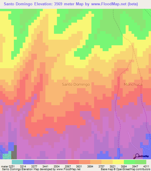 Santo Domingo,Ecuador Elevation Map