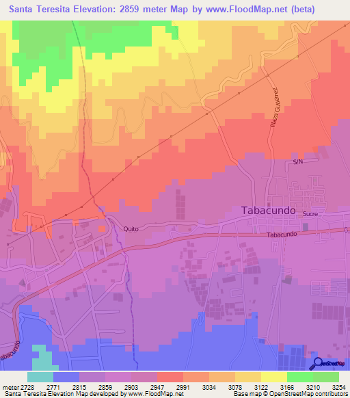 Santa Teresita,Ecuador Elevation Map