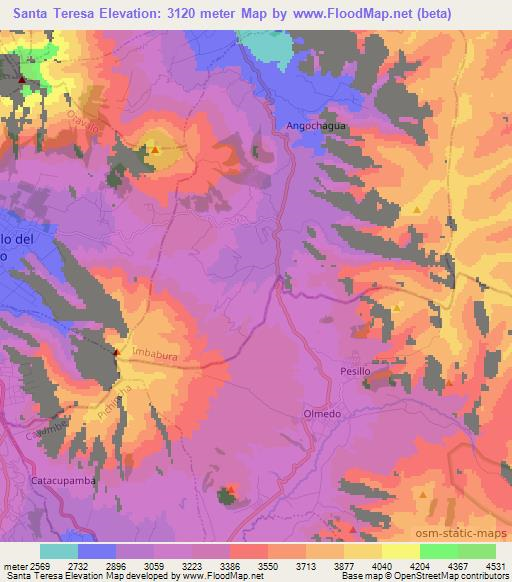 Santa Teresa,Ecuador Elevation Map