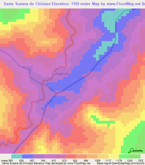 Santa Susana de Chiviaza,Ecuador Elevation Map