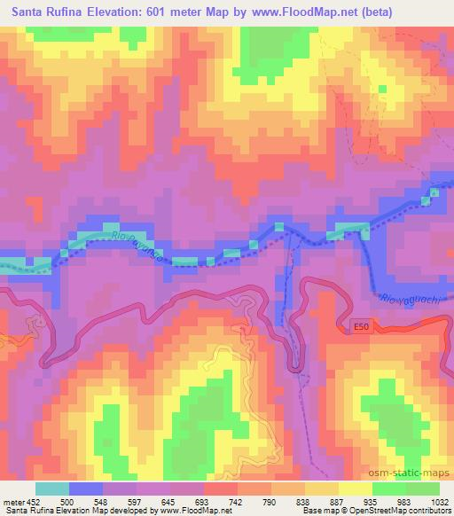 Santa Rufina,Ecuador Elevation Map