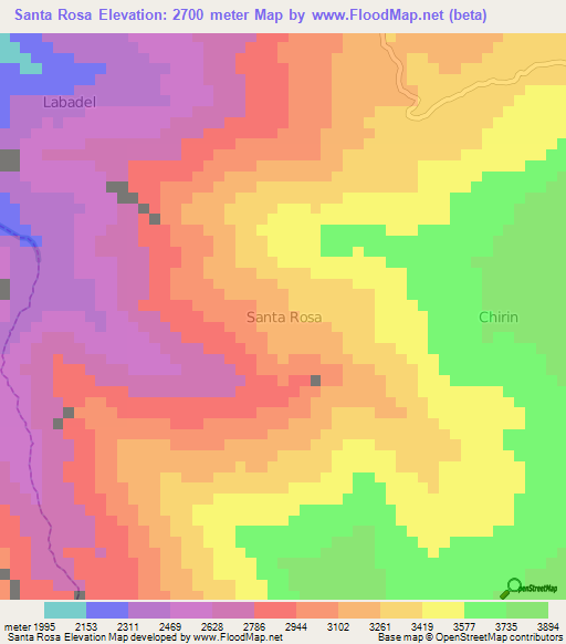 Santa Rosa,Ecuador Elevation Map