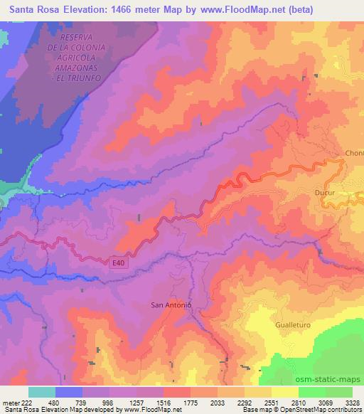 Santa Rosa,Ecuador Elevation Map