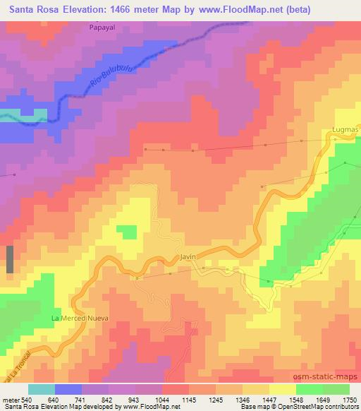 Santa Rosa,Ecuador Elevation Map