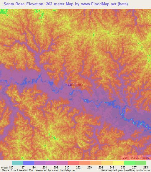 Santa Rosa,Ecuador Elevation Map