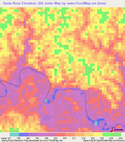 Santa Rosa,Ecuador Elevation Map