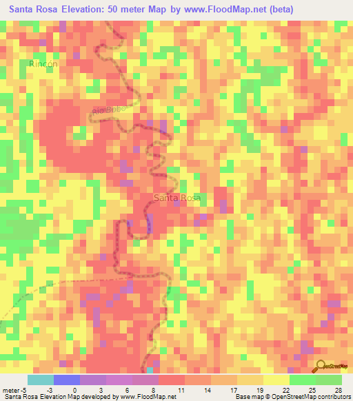 Santa Rosa,Ecuador Elevation Map