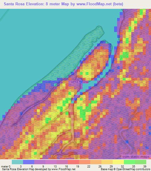 Santa Rosa,Ecuador Elevation Map