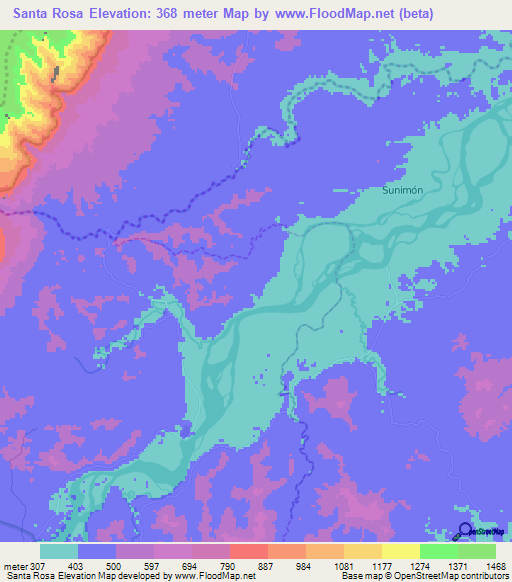 Santa Rosa,Ecuador Elevation Map