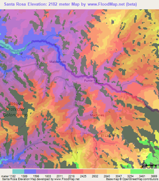 Santa Rosa,Ecuador Elevation Map