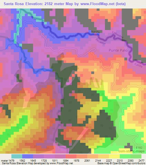 Santa Rosa,Ecuador Elevation Map