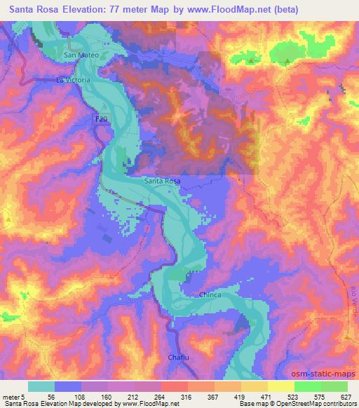 Santa Rosa,Ecuador Elevation Map