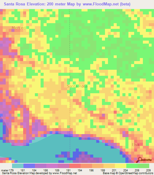 Santa Rosa,Ecuador Elevation Map