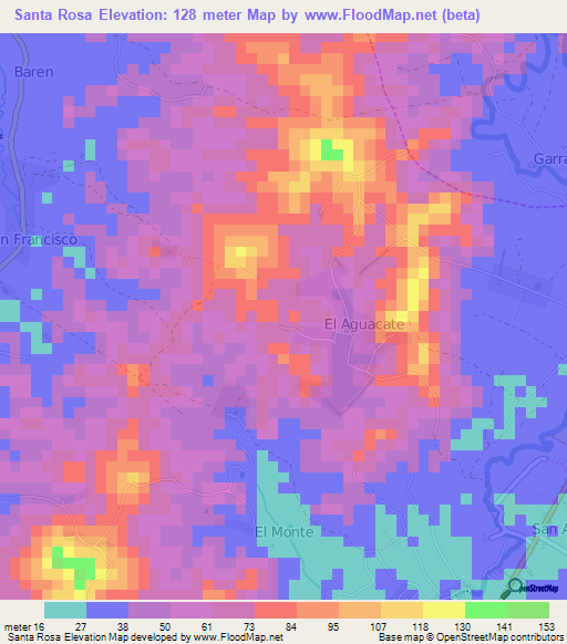 Santa Rosa,Ecuador Elevation Map