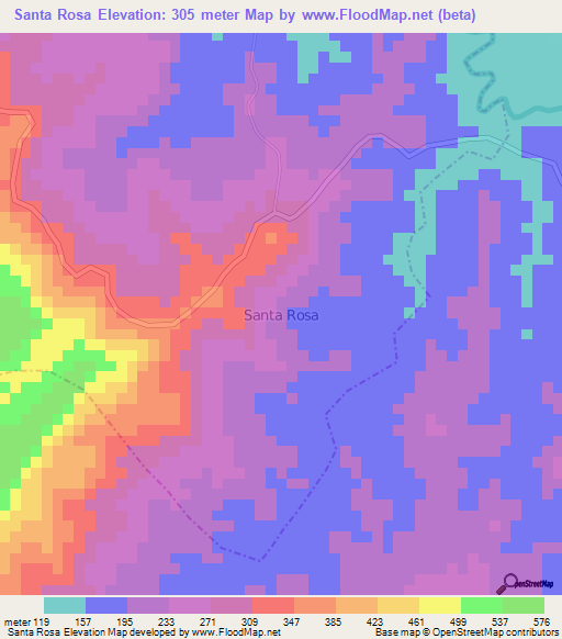 Santa Rosa,Ecuador Elevation Map