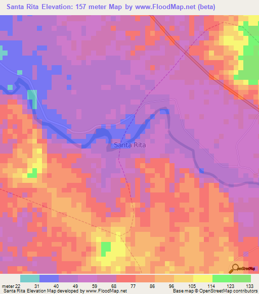 Santa Rita,Ecuador Elevation Map