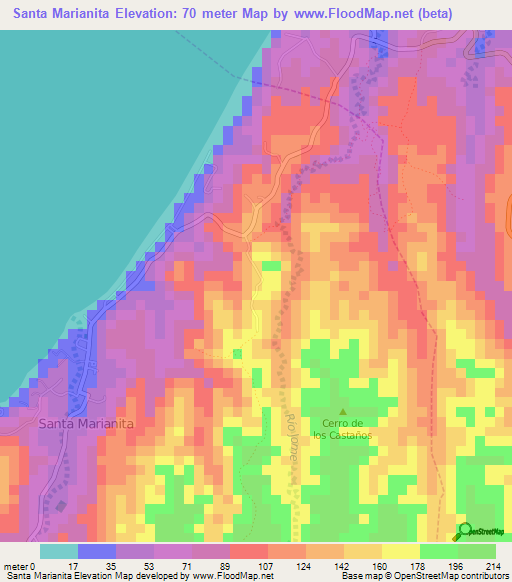 Santa Marianita,Ecuador Elevation Map