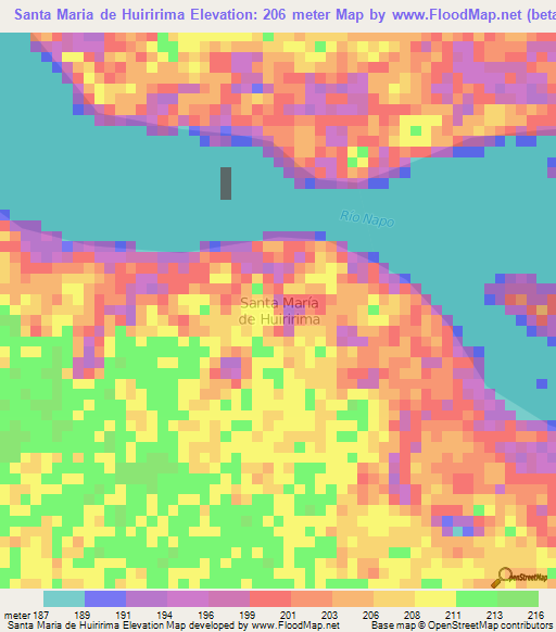 Santa Maria de Huiririma,Ecuador Elevation Map