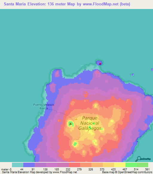 Santa Maria,Ecuador Elevation Map