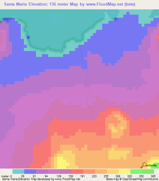 Santa Maria,Ecuador Elevation Map