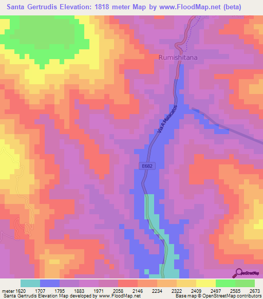 Santa Gertrudis,Ecuador Elevation Map