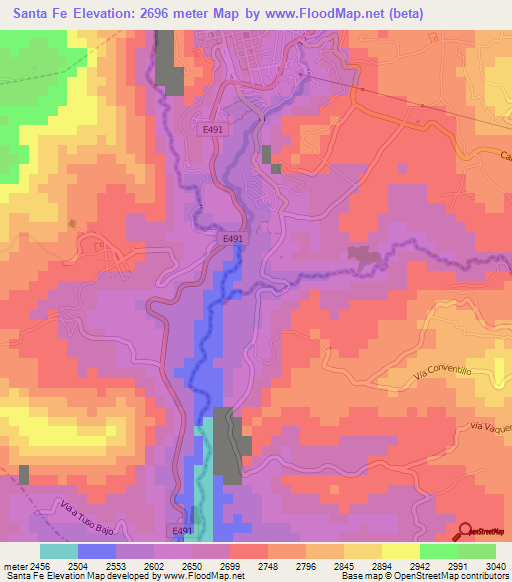 Santa Fe,Ecuador Elevation Map