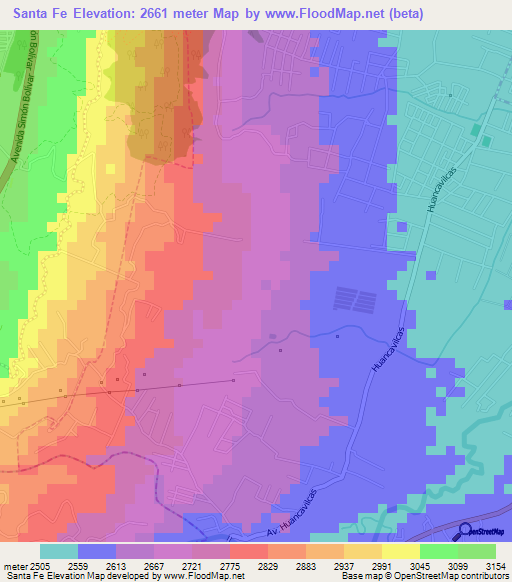 Santa Fe,Ecuador Elevation Map