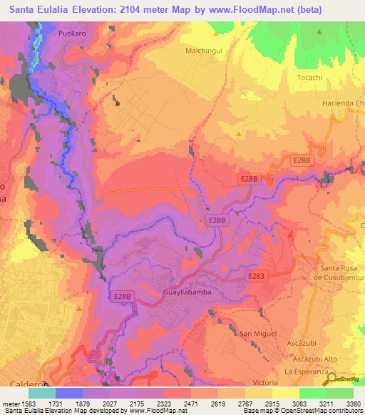 Santa Eulalia,Ecuador Elevation Map