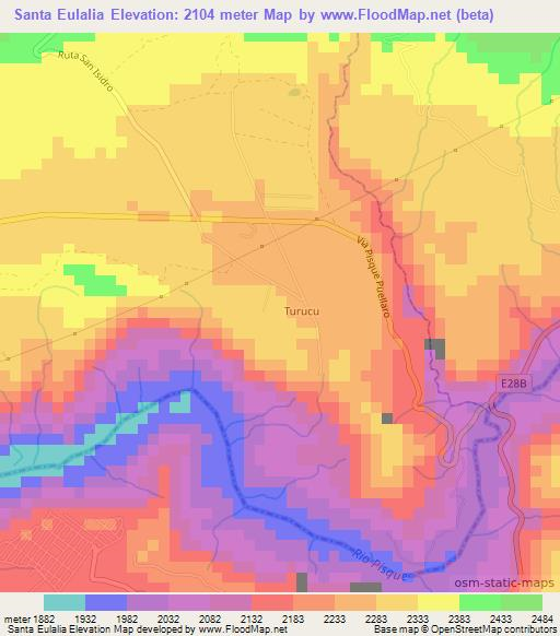 Santa Eulalia,Ecuador Elevation Map