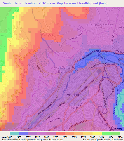 Santa Elena,Ecuador Elevation Map