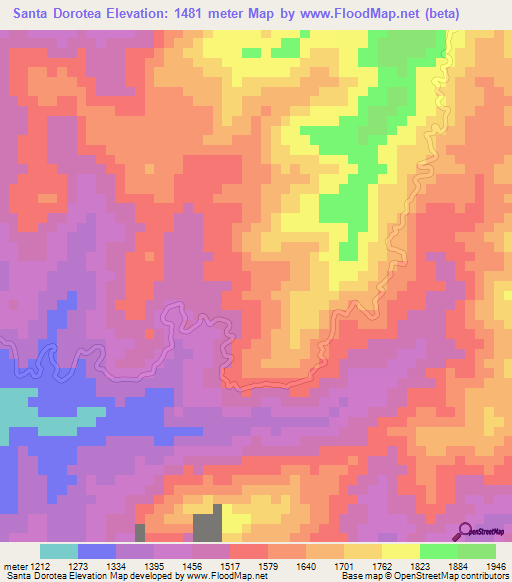 Santa Dorotea,Ecuador Elevation Map